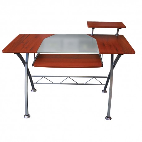 Escritorio Officemax de Trabajo Lirio Melamina-Cristal Templado Maple - Envío Gratuito