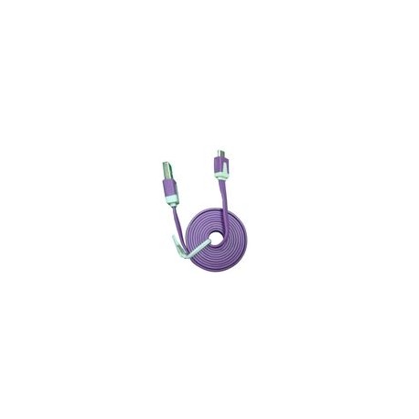 Cable Micro USB 3.2Ft Flat Morado - Envío Gratuito