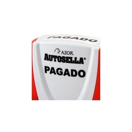 SELLO PREENTINTADO PAGADO COLOR AZUL AZOR 1 PIEZA - Envío Gratuito