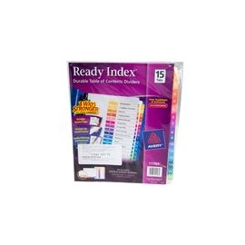 SEPARADOR 15 PESTANAS COLORES READY INDEX AVERY - Envío Gratuito
